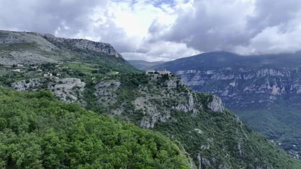 Fransa Nın Güneyindeki Gourdon Köyü Panoramik Manzara — Stok video