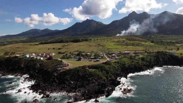 Νήσος Άγιος Χριστόφορος Πανοραμική Θέα Drone — Αρχείο Βίντεο