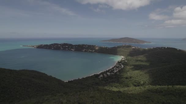 Spiaggia Magens Sull Isola Thomas Vista Dal Cielo — Video Stock