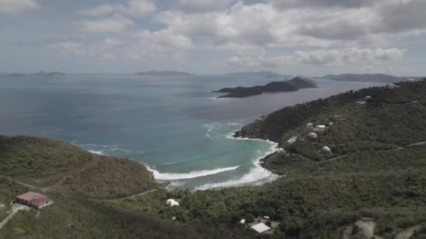 Spiaggia Magens Sull Isola Thomas Vista Drone — Video Stock