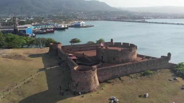 Fortaleza San Felipe Vista Desde Cielo República Dominicana — Vídeos de Stock