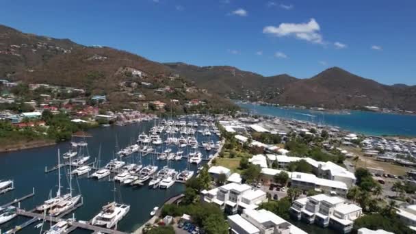 Sky Utsikt Över Tortola Marina Brittiska Jungfruöarna — Stockvideo
