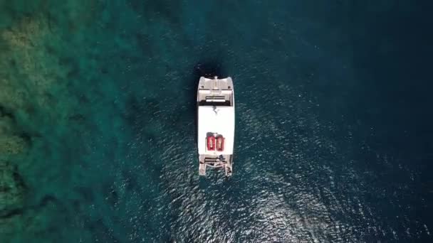 Catamarã Fora Ilha Tortola Vista Drone — Vídeo de Stock