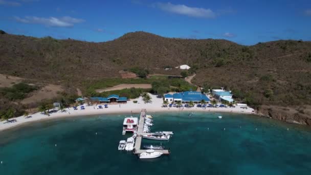 Plaża Wyspie Tortola Brytyjskich Wyspach Dziewiczych Widziana Nieba — Wideo stockowe