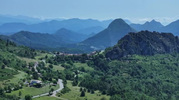 Village Brianconnet Alpes Maritimes Frankrike Sett Från Himlen — Stockvideo