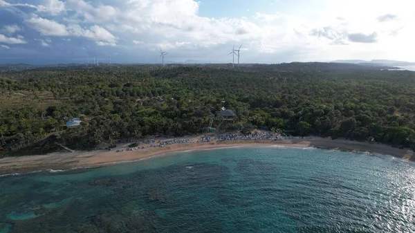 Punta Patilla Strand Auf Der Dominikanischen Republik Insel Vom Himmel — Stockfoto