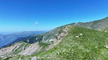 View of a summit in the Mercantour national park filmed from a drone