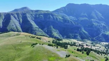 Mountainside of Mercantour National Park seen from a drone