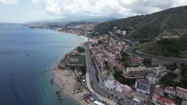 Messina Beach Sicily Filmed Sky — Stock Video
