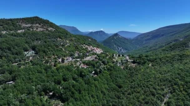 Village Consegudes Панорамний Вид Знятий Безпілотником — стокове відео