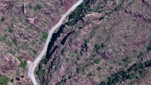 Mercantour Doğal Parkında Cian Vadisi Nden Geçen Bir Yolun Üst — Stok video