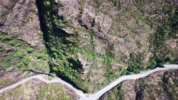 Drone Vista Una Carretera Que Cruza Garganta Cians Parque Mercantour — Vídeos de Stock