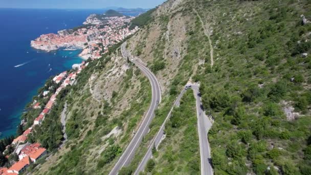 Dubrovnik Ciudad Vista Panorámica Del Dron — Vídeos de Stock