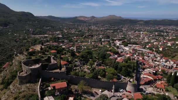 Sari Bar Montenegro Panoramisch Uitzicht Vanuit Lucht — Stockvideo