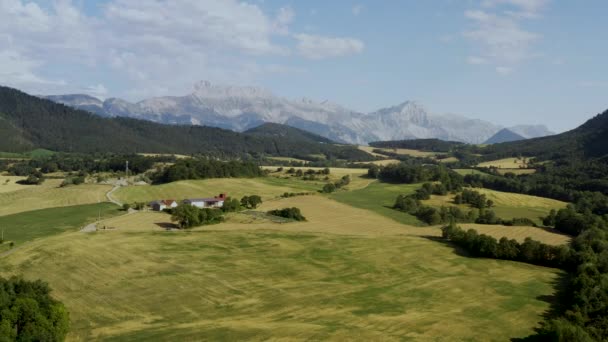 Yaz Mevsiminde Fransız Alplerinde Gökyüzünden Görünen Bir Ülke — Stok video