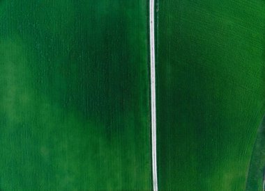 Gökyüzü görünümünde koyu yeşil alanlar