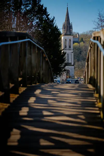 Pohled Lalinde Kostel Mostu — Stock fotografie