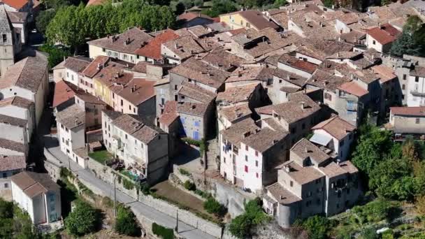 法国空中观察的Villars Sur Var村 — 图库视频影像