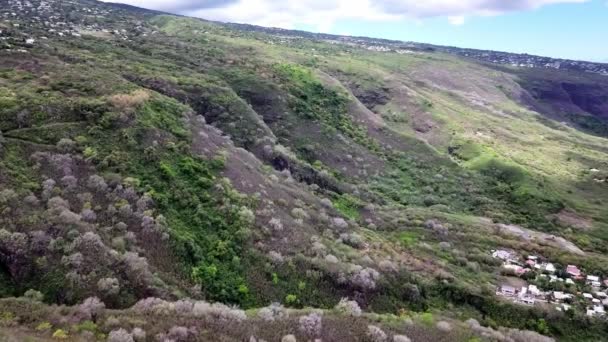 在留尼旺岛的重要盆地周围 从天空中可以看到 — 图库视频影像