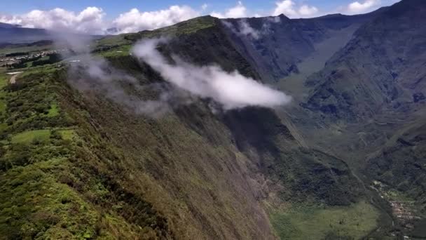 Vallée Notre Dame Paix Sur Île Réunion Vue Aérienne — Video
