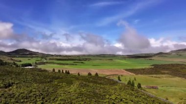 Reunion Island 'daki Plaine des Cafres insansız hava aracı görüntüsü