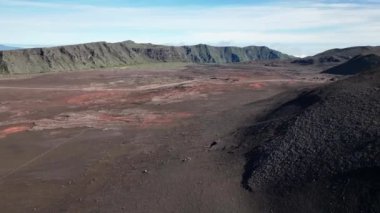 Buluşma Adası 'ndaki Plaine des Sables panoramik gökyüzü manzarası