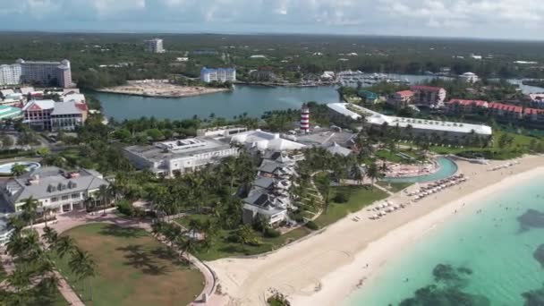Lucaya Strand Freeport Grand Bahamákon Kilátás Egy Drónról — Stock videók