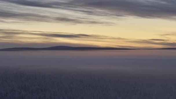 Increíble Vista Aérea Panorámica Sobre Las Nubes Parque Urho Kekkonen — Vídeos de Stock