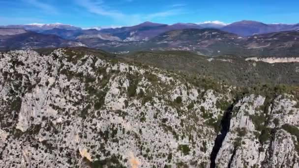 Uitzicht Drone Boven Mont Long Bergkam Esteron Vallei — Stockvideo