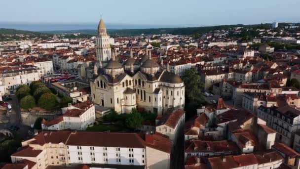 Kilátás Perigueux Saint Front Katedrális Drónjáról — Stock videók