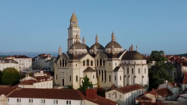 Panoramisch Uitzicht Kathedraal Saint Front Van Perigueux — Stockvideo