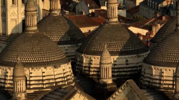 Luchtfoto Van Daken Van Saint Front Kathedraal Van Perigueux — Stockvideo
