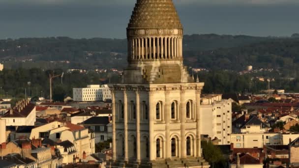 Вид Воздуха Колокольню Собора Святого Фронта Перигё — стоковое видео