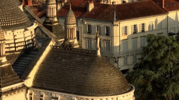 Drónkilátás Perigueux Saint Front Katedrális Tetejére — Stock videók