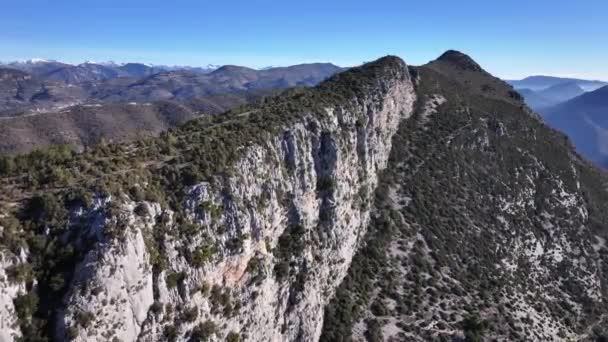 Panoramica Veduta Drone Crinale Montuoso Nella Valle Dell Esteron — Video Stock
