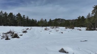 Greolieres-Les-Neiges kayak merkezinin yüksek açılı görüntüsü