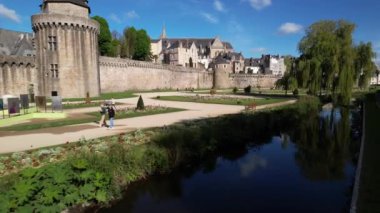 Fransa 'daki Saint-Pierre de Vannes Katedrali' nin panoramik hava manzarası
