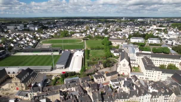 Drone Vista Del Centro Della Città Vannes Morbihan — Video Stock