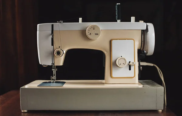 Vintage sewing machine  at home