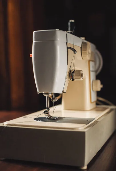 Vintage sewing machine  at home