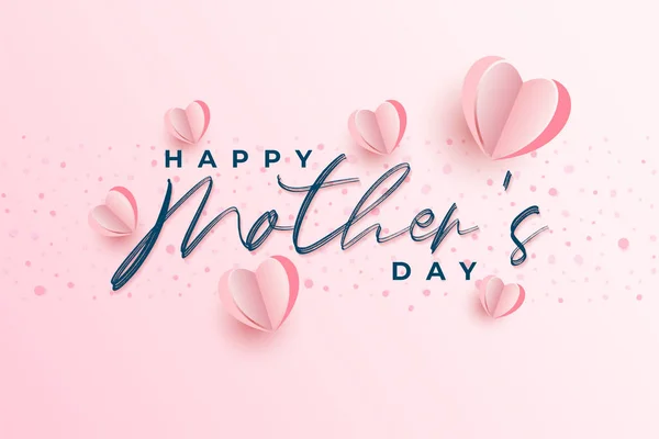 Счастливые Матери День Фон Дизайн Розовой Бумажной Формы Сердца Лицензионные Стоковые Векторы