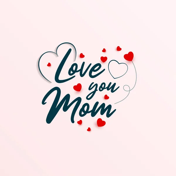 Aime Maman Joyeuse Fête Des Mères Conception Typographie Avec Des — Image vectorielle