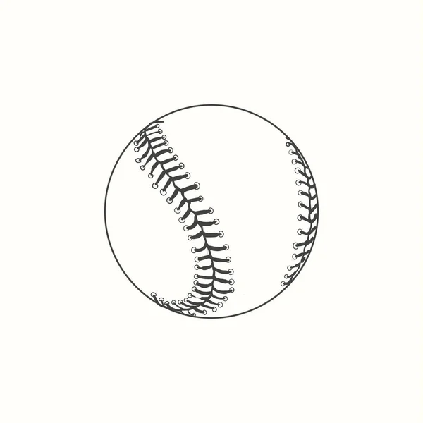 Векторная Иллюстрация Бейсбола Чёрном Детальный Рисунок Винтажном Стиле Векторная Графика