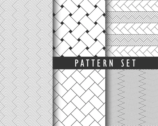 Moderne Abstracte Geometrische Haringbot Parket Patroon Textuur Set — Stockvector