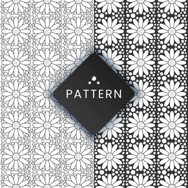 Seamless Pattern Vector Design Sunflowers Polka Dots — Stock Vector