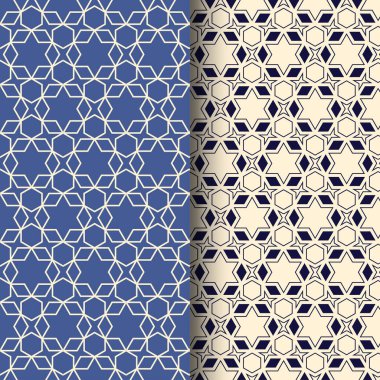 Yıldızlı kusursuz Arap Geometrik Desen Tasarımı