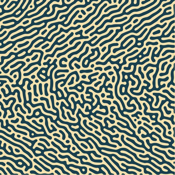 Difusión Reacción Monocromática Formas Línea Onduladas Orgánicas Abstractas Turing Pattern — Archivo Imágenes Vectoriales