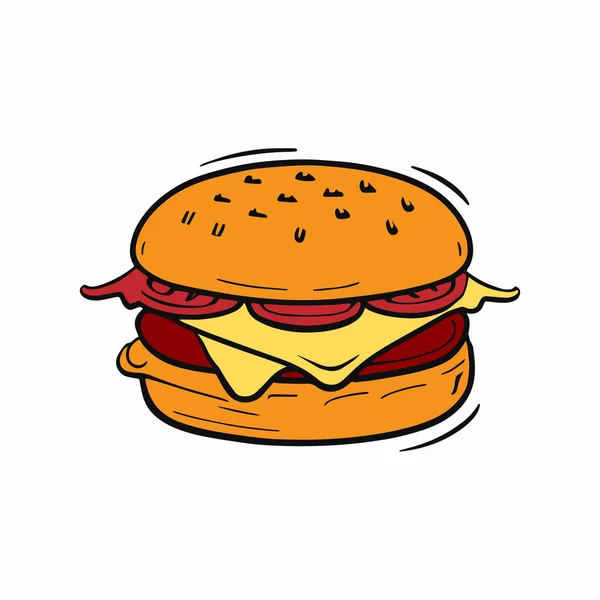 Illustration Icône Hamburger Gribouillée Dessinée Main — Image vectorielle