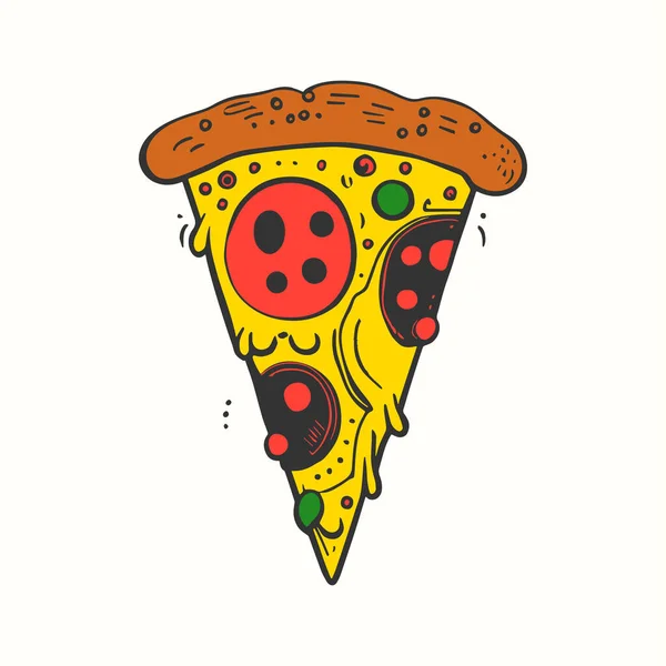 Ilustração Ícone Vetor Fatia Pizza —  Vetores de Stock
