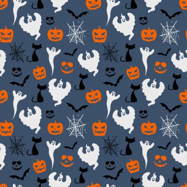 Cadılar Bayramı 'nın kusursuz arka plan resimlerinde hayaletler yarasalar, balkabakları ve örümcek ağları var.